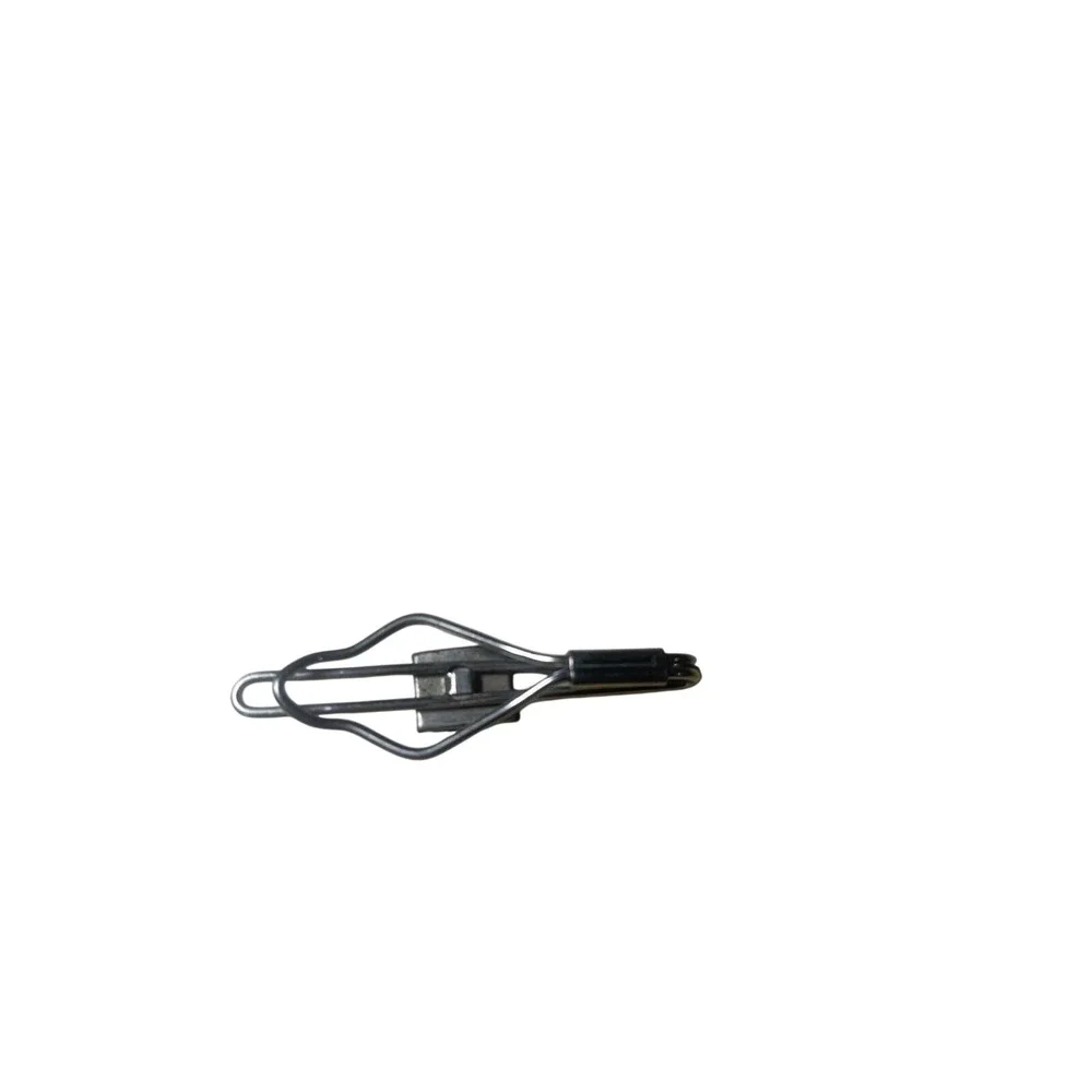 Mens Silver Tone Tie Clip with Square Black and White Dog‎ Motif